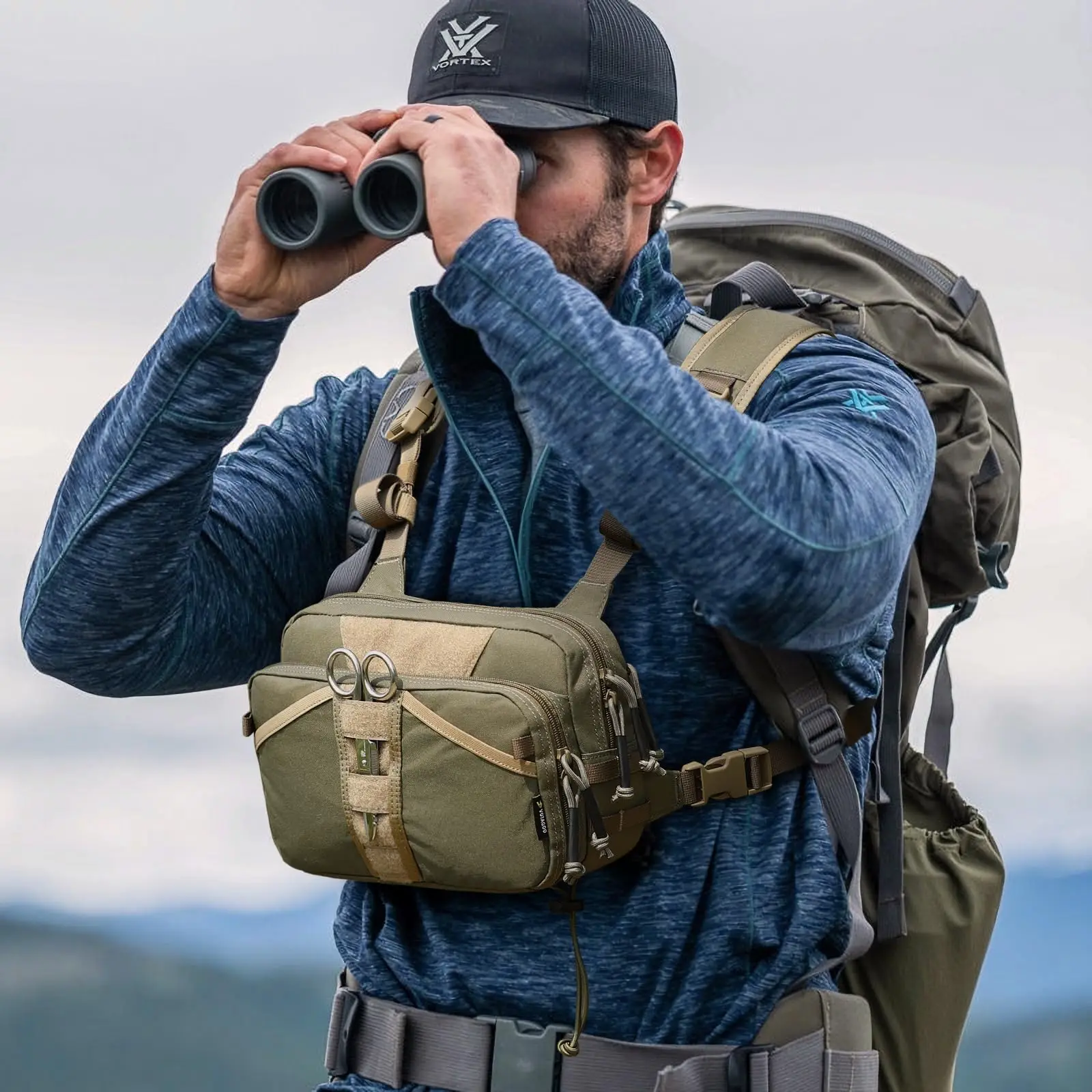 التكتيكية الصيد حقيبة صدر للرجال الادسنس الصيد مجهر حزمة معالجة يطير صناديق كيس التخزين ل CS مجال اطلاق النار مراقبة الطيور