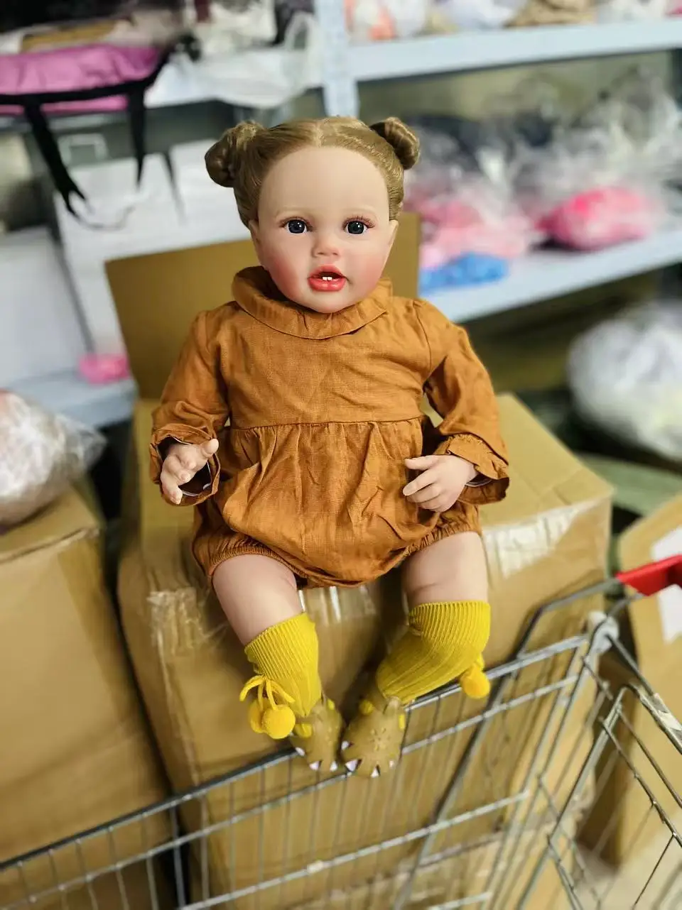 60CM Reborn Toddler Baby Doll Lottie Princess Girl Lifelike Real Life Baby Hand Painting Skin with Visible Veins Kids Toys Gift