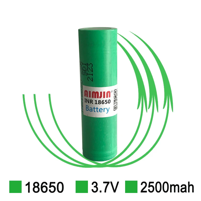 INR18650 25R 3.7V 2500mAh Large Capacity  Lithium Battery  Rechargeable Battery Suitable for All Kinds of Electronic Products