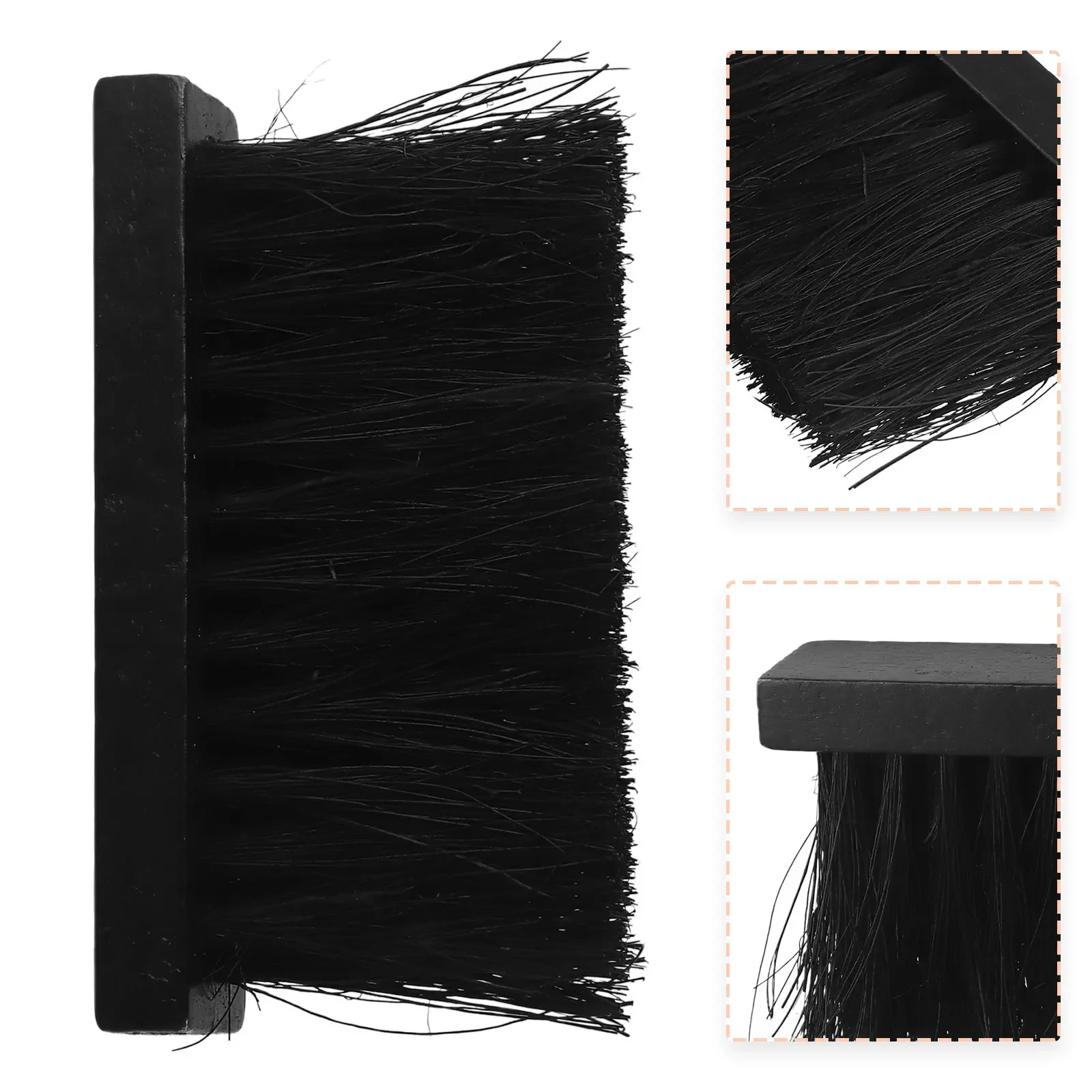 Achieve Spotless Fireplace with Square Head Brush, Convenient Refill, Black Color Design, Coconut Palm Bristles