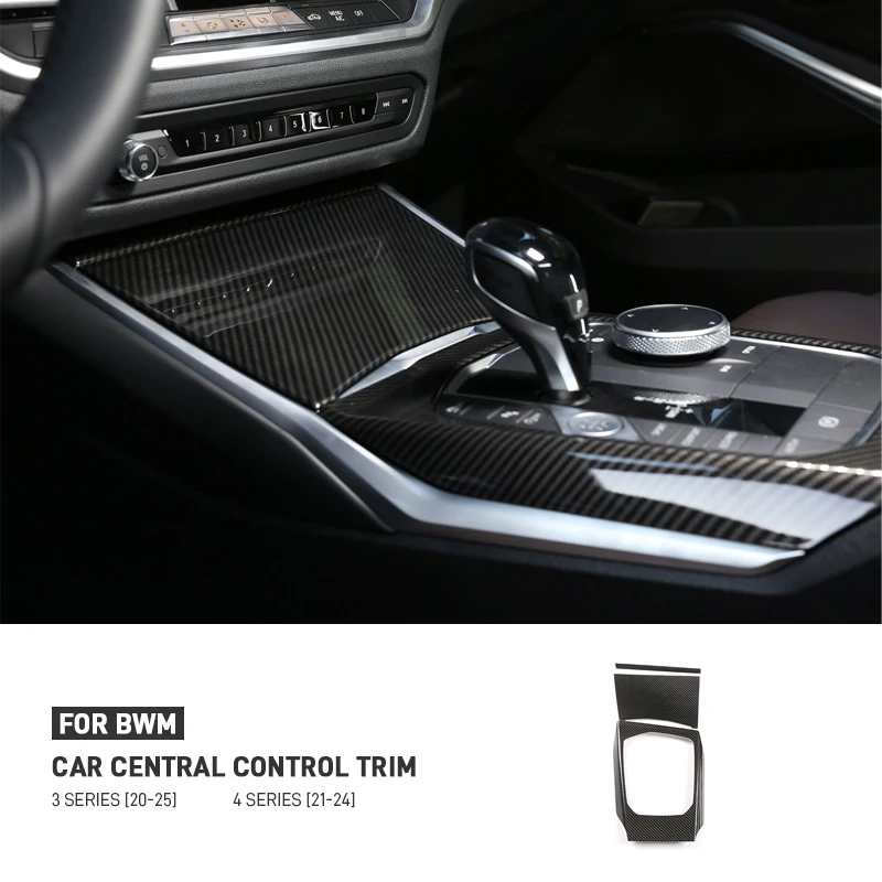 

For BMW 2 3 4 Series G20 G22 G42 M3 M4 G80 G82 Real Dry Carbon Fiber Car Center Console Gear Shift Panel Cover Trim Accessories