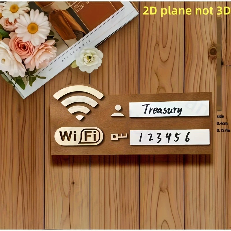 Multi-purpose Home Decor Accessory Rustic Wooden Wifi Password Sign Vintage Wall-mounted Wireless Network Indicator Plaque