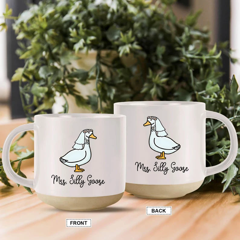 Mrs. Silly Goose Wedding Mug Engagement Coffee Funny Newlywed Gift For Couples Bride Be Minimalistic Bachelorette Party Present