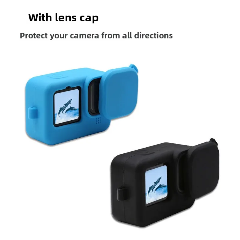 Silicone Case for GoPro Hero12 11 10 Black Tempered Glass Screen Protector Protective Film Lens Cap Cover for GoPro9 Accessories