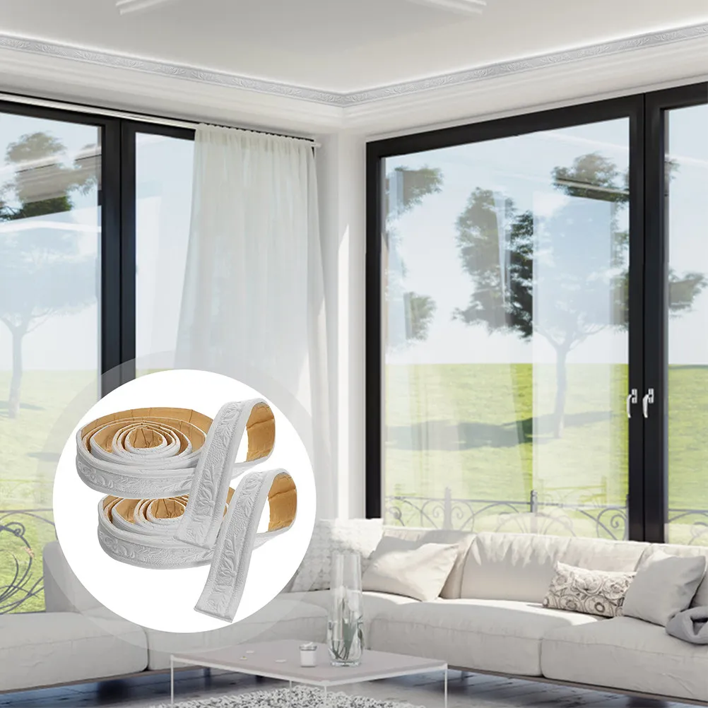 

4 рулона самоклеящейся ПВХ-ленты для декоративной отделки и облицовки стен (корнажная лента и бордюрная лента)