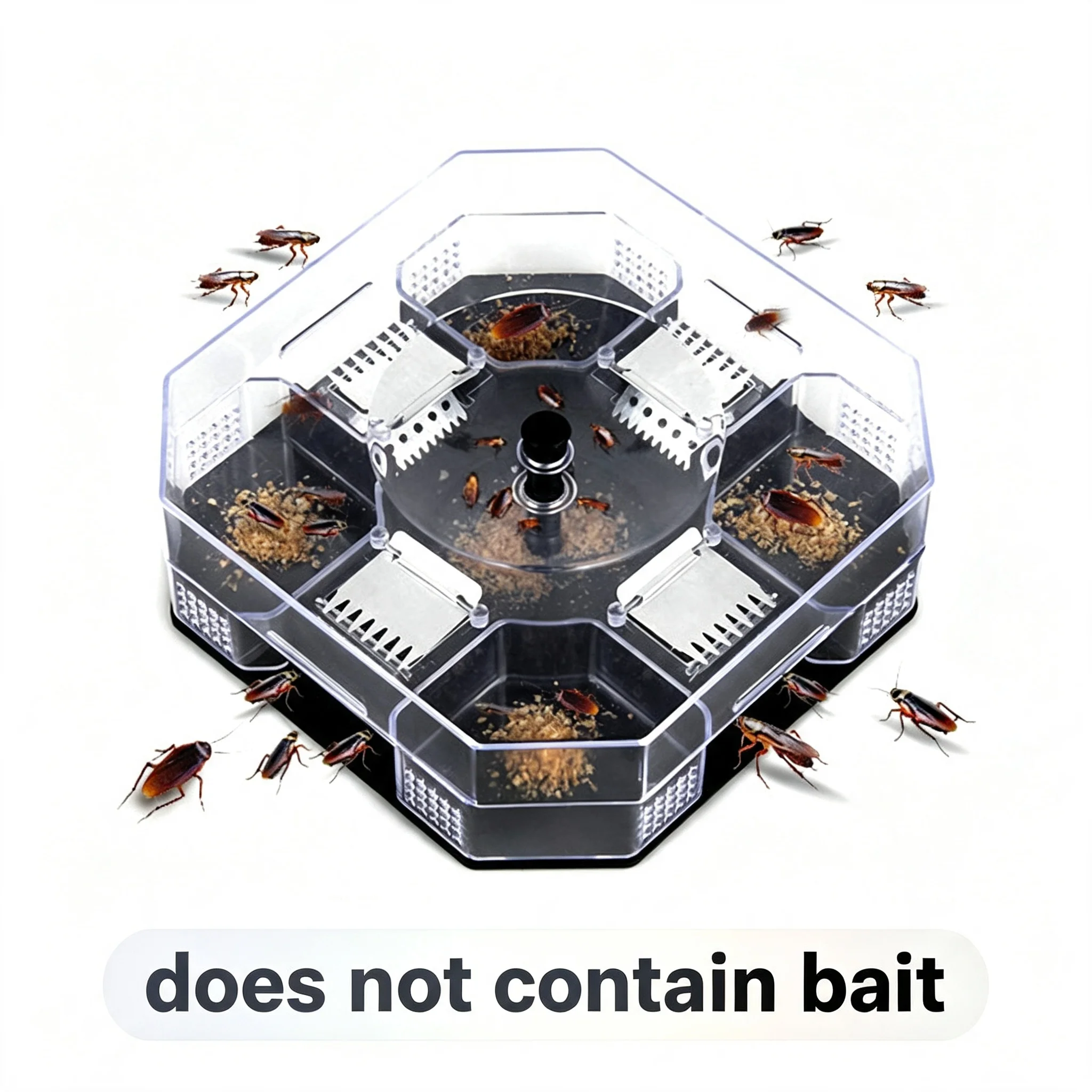 Effective Reusable Physical Cockroach Trap Box & Bug Catching Tool for Home Indoor Kitchen Safety, Pass‑Kill & Physical Control