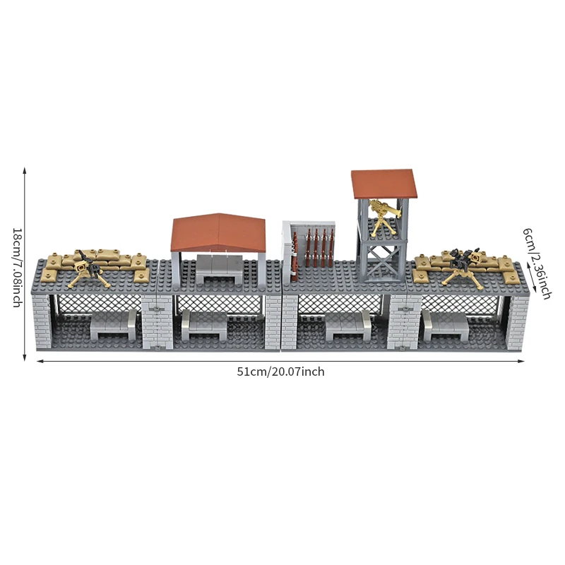 MOC Militaire Beperkte Gebied Bouwstenen Speelgoed Getransformeerde Wapens Bakstenen Speelgoed Bouw Blokken Speelgoed voor Jongens Geschenken