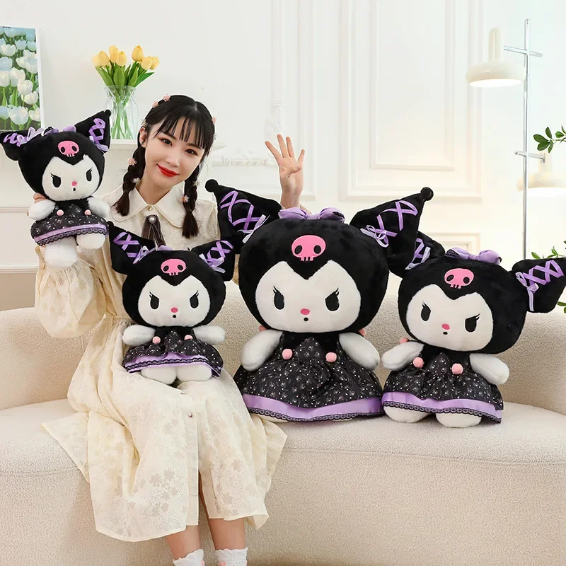 New Kawaii Sanrio kuromi Plush Toy Doll Lolita Princess Dress Melody Girl Heart Cute Little Devil Soft Plush Festival Girl Gift