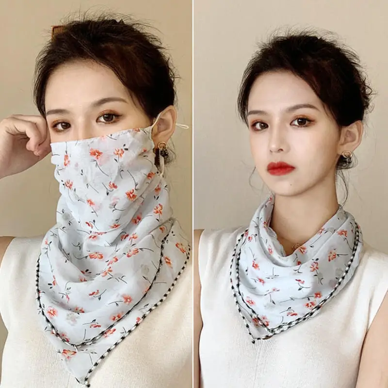 Scarf For Women Sun UV Protection Hiking Neck Scarf Outdoor Triangular Scarf Sunscreen Veil Ice Silk Mask Face Cover