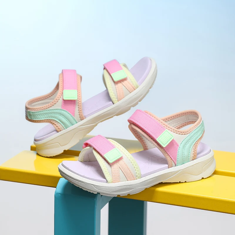 

Daily Necessity Kids Flat Sandals Summer Breathable Design Outdoor Leisure Walking Footwear