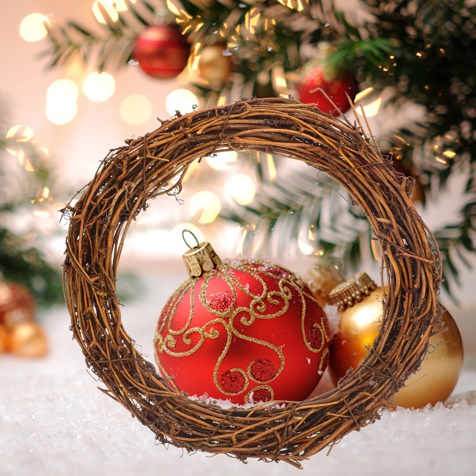 

5pcs Rattan Wreath Natural Vine Garland 20cm DIY Craft Hoops Dreamcatcher Frame Holiday Decoration Supplies Small Size
