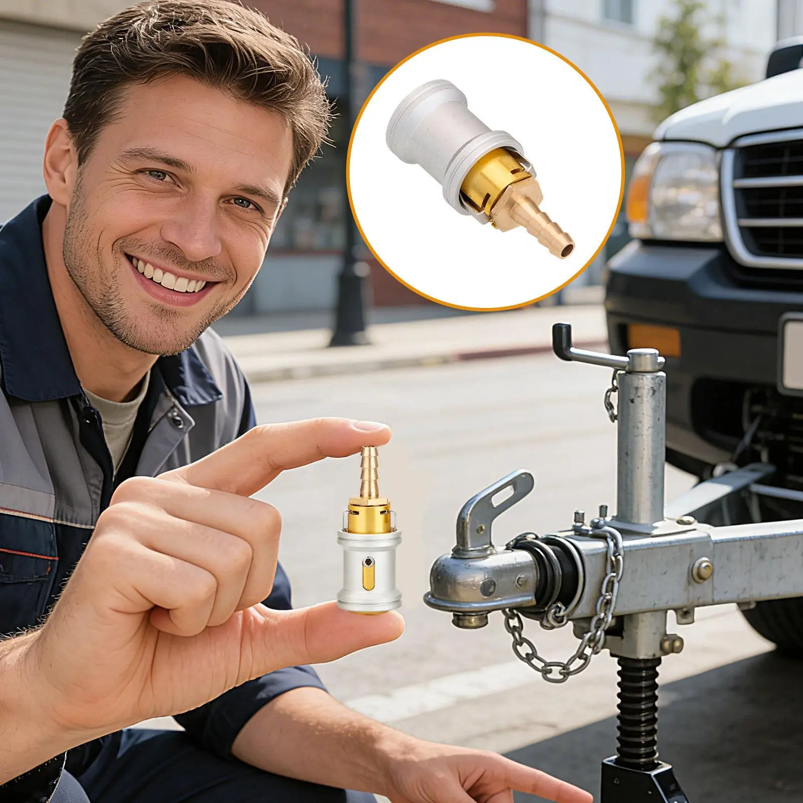 Inflation Nozzle For Car Quick Connect Leak-Proof Air Pump Replacement Nozzles For Vehicles Trailer RV Sedan Pickup Motorcycle