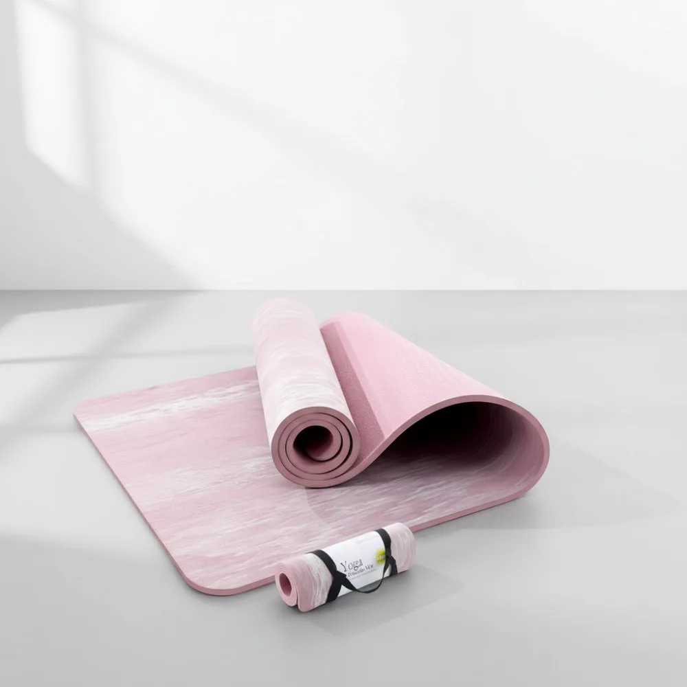 

Очень толстый нескользящий коврик для йоги диаметром 10 мм, коврик для упражнений из натурального каучука и ТПЭ с ремешком для женщин и мужчин