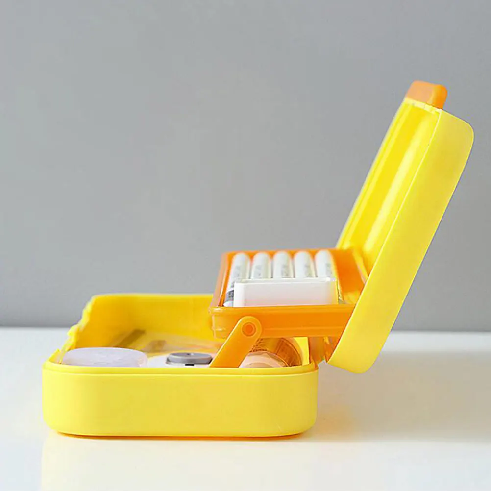 

Portable Large Capacity Stationery Box Double Layer Pen Case Yellow Container Holder For Student Supplies ganizer
