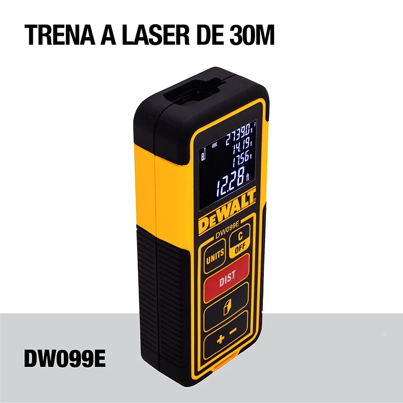 DEWALT DW099E Laser Distance Meter 100-Foot Range Durable Area and Volume Laser Measure Tool Distance Measuring Rangefinder