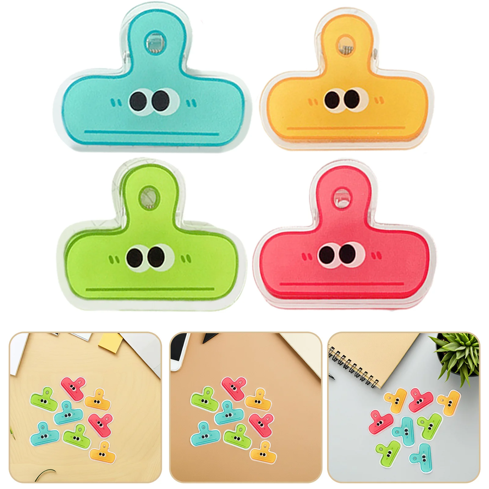 

8pcs Plastic File Clamps For Documents Paper For Document Paper Snack Bags Memo Homework Chip Bulldog Clips Photo Clips