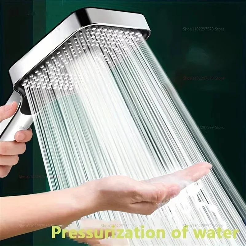 

Pressurized Nozzle Bathroom Shower Head High Pressure Water Saving Sprayer ABS Bathroom Accessories Chrome Rainfall Shower Head