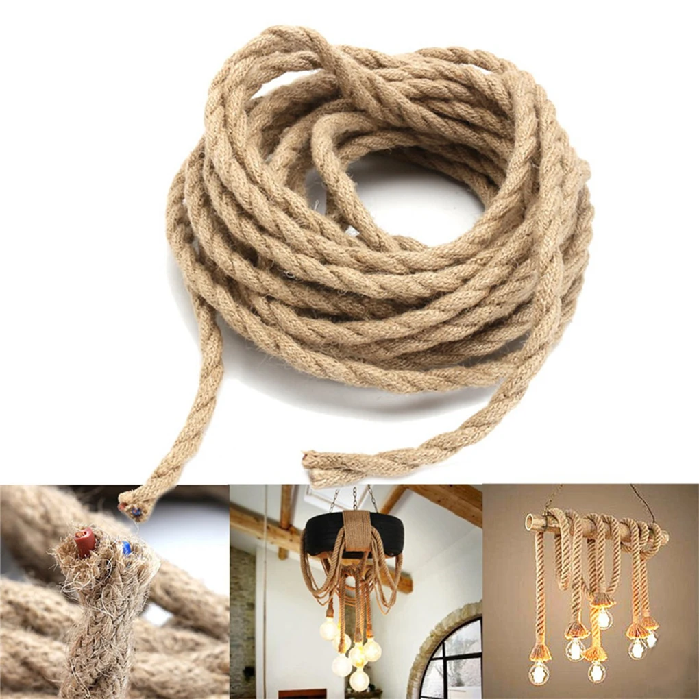 Copper Wire Electric Cable Hemp Ropes Multipurpose Vintage Style Industrial Accessories Attractive DIY Prop Core 2*0.75*10m