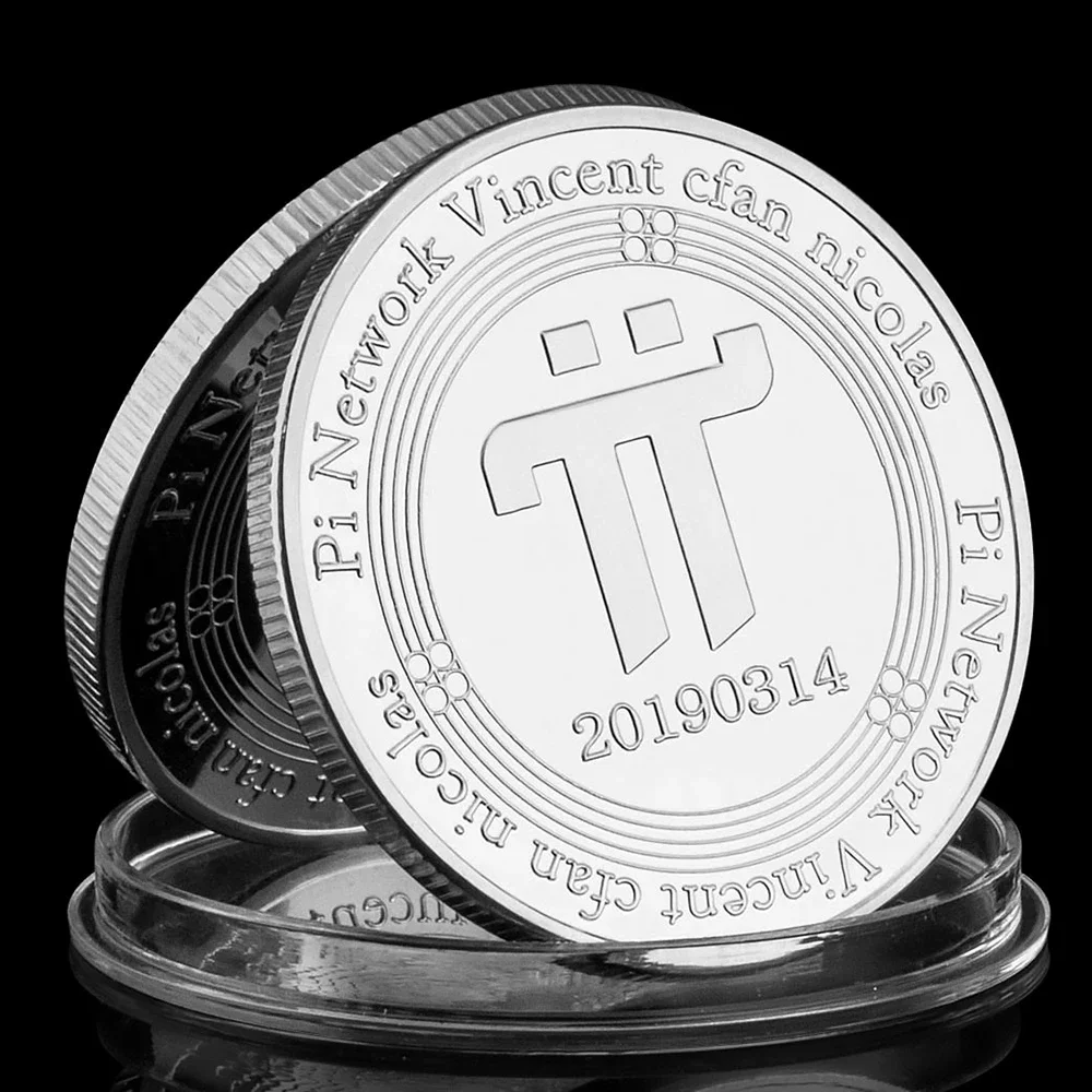 Pi Network Vincent Cfan Nicolas Silver Plated Souvenir Coin Crypto Collectible Coin Collection Art