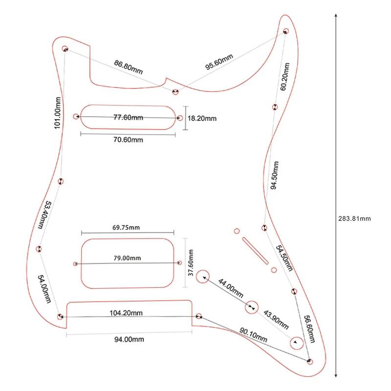 Quality Guitar Pickguard -For US 11 Screw Holes Strat With Floyd Rose Tremolo Bridge Humbucker Single HS Scratch Plate