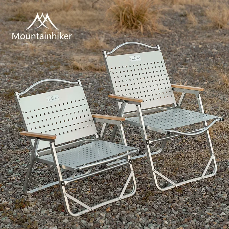 MOUNTAINHIKER Camping Chair Portable Folding Kermit Chair High Load Foldable Travel Wood Chair Outdoor Picnic Relax Fish Chair view 3