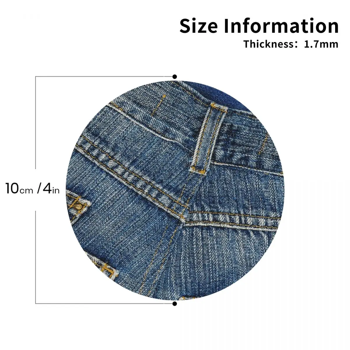 Behind Pants I Love Bluejeans Denim Coasters Kitchen Placemats Insulation Cup Coffee Mats For Decor Home Tableware Pads Set of 4