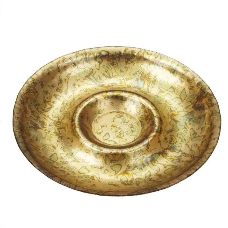 Serve ware With Sauce Bowl Metal Chip And Dip Dish Serving Platter Snack Tray Dish Centerpieces Table Decoration
