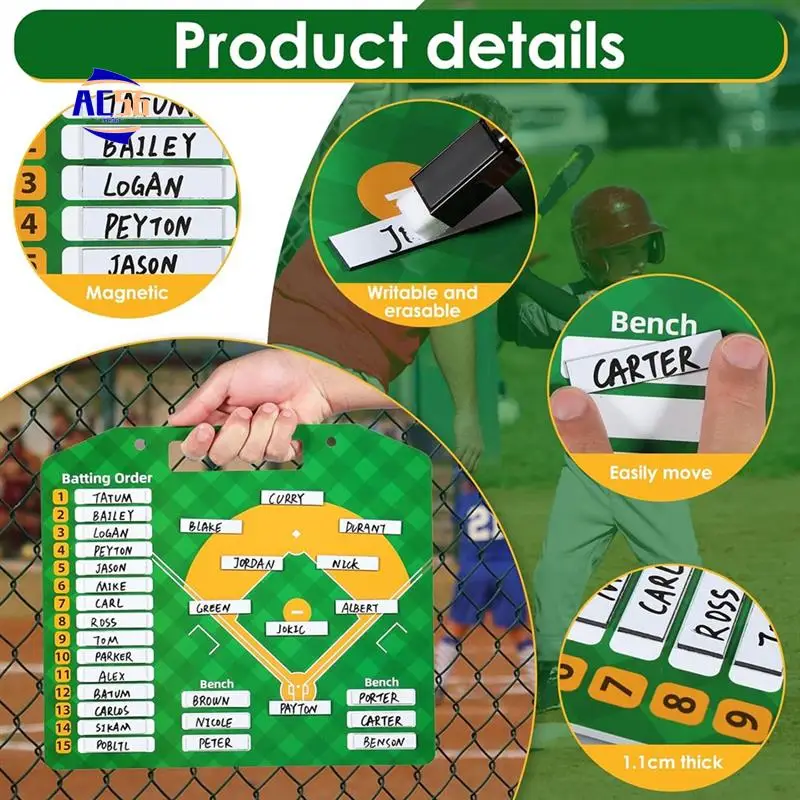 

AC56-Magnetic Baseball Lineup Board, Dry Erasecoach Lineup Board, Reusable Softball Lineup Board For Baseball Coaching
