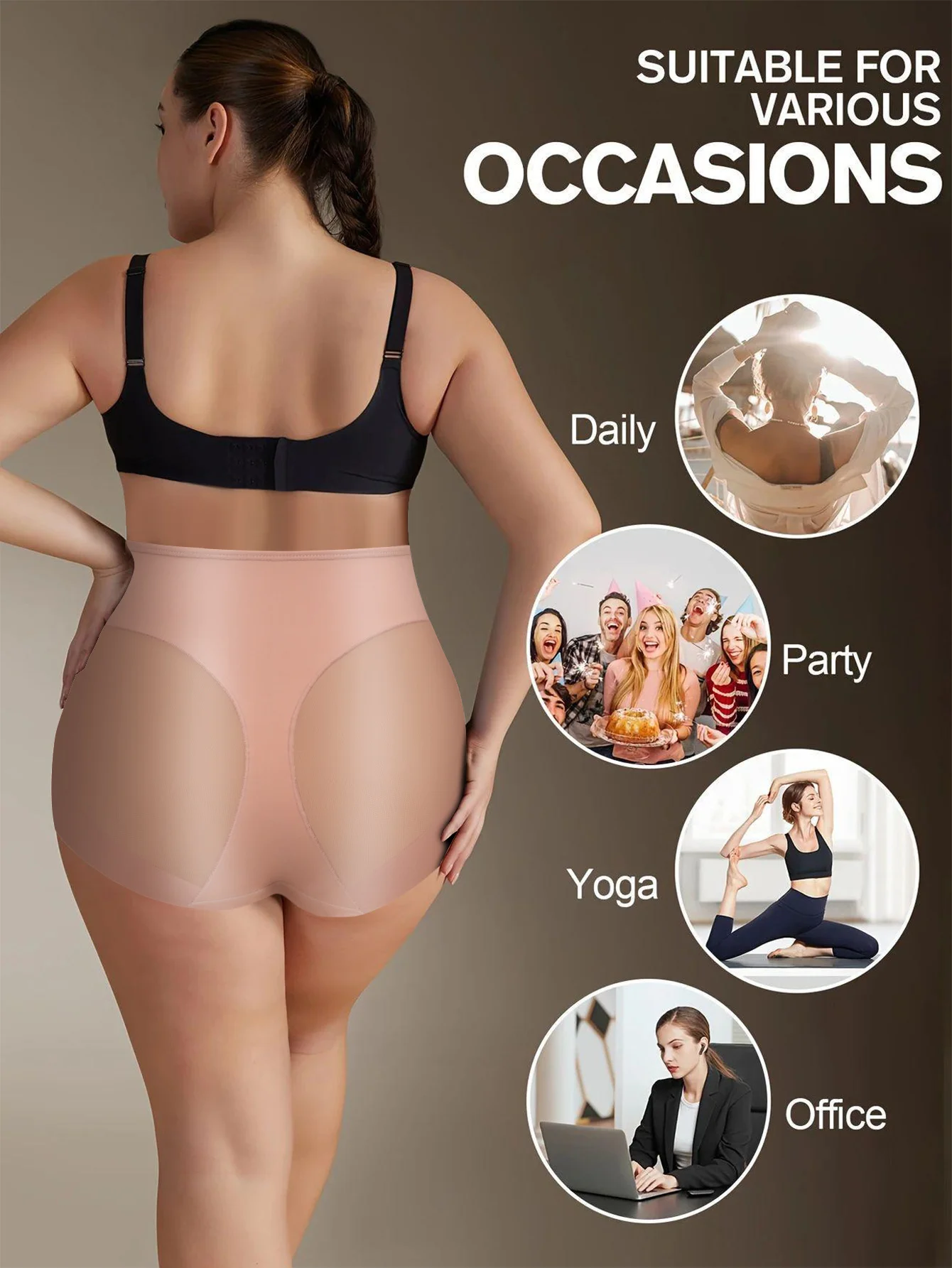 6 قطع/مجموعة سراويل داخلية نسائية بسيطة بلون سادة قابلة للتنفس، مريحة وخفيفة الوزن عالية الخصر لسهولة الحركة