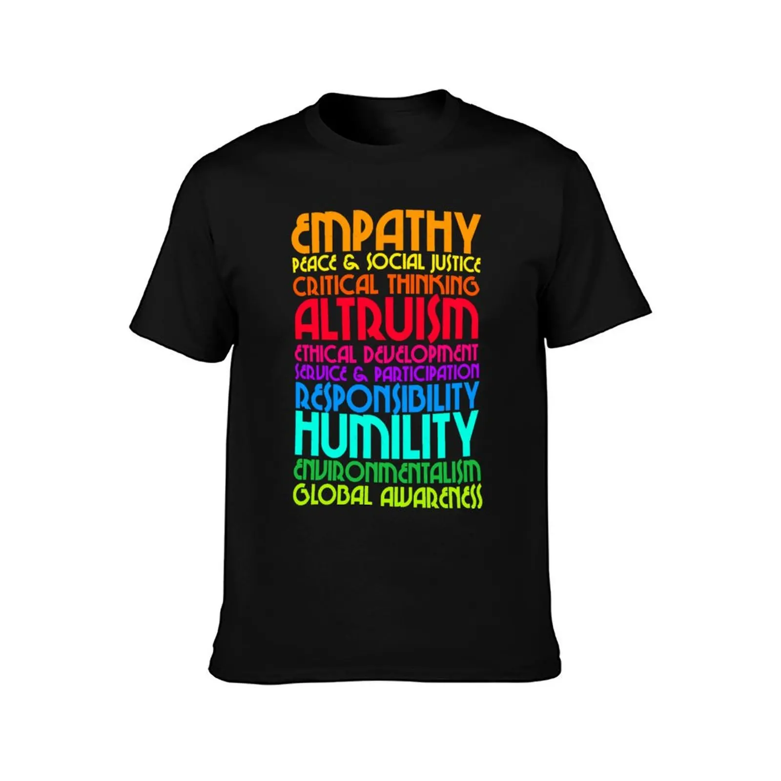 The Ten Commitments Humanist Values T-Shirt All Match Basic Short Sleeve Top