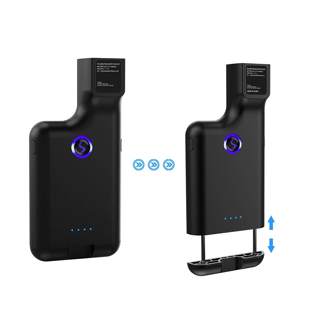 L77A Portable 2D Wireless Barcode Scanner Clip-on Mobile Companion Scanner 2.4G + Bluetooth for Smartphones