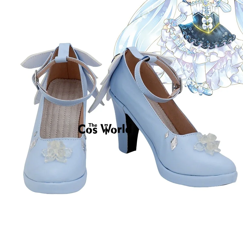 

2019 Miku Snow Anime Customize Cosplay High Heels Shoes