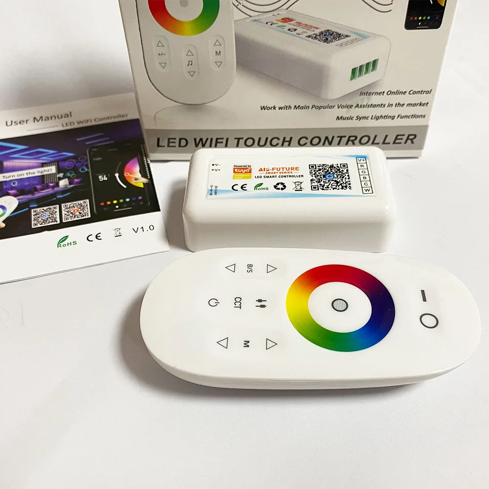 DC5-24V Tuya WIFI Wireless LED Controller Support IOS/Android APP Alexa Google Voice Control For RGBWC Controller 2.4G/433RF.