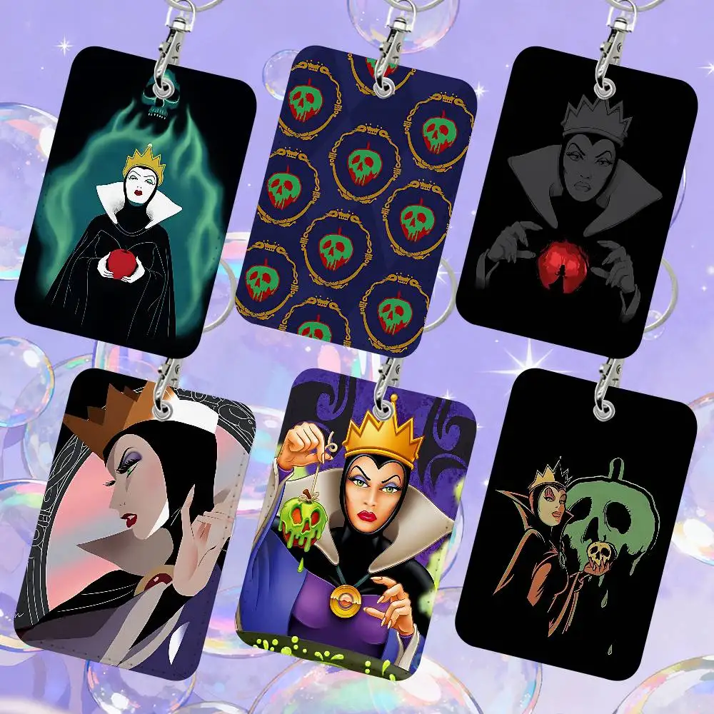

w-Villains-Queens-1 Card Holder Leather Card Storage Box Key Chain Access Tag Holder ID Card Holder Key Chain