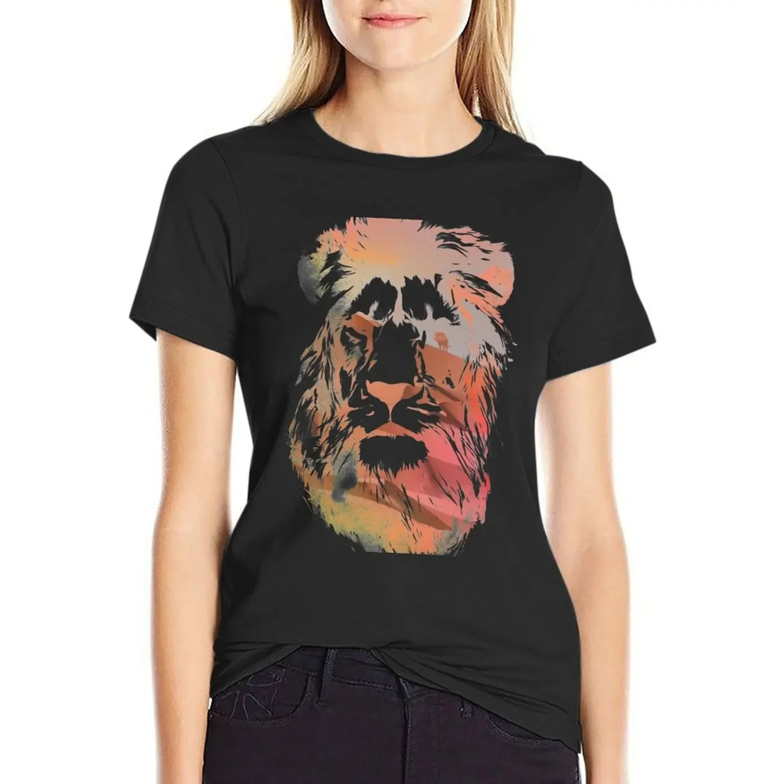 

Desert lion T-Shirt tees cute clothes anime clothes sublime Women's clothing