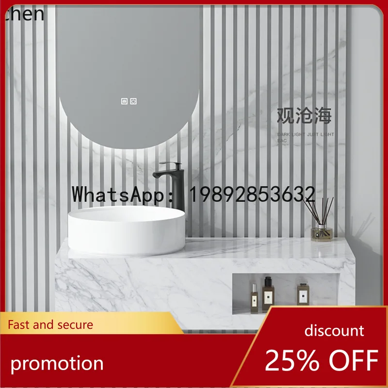 

YFY Luxury Stone Slab Bathroom Cabinet Wall-Mounted Washbasin Bathroom Sink Bathroom Cabinet