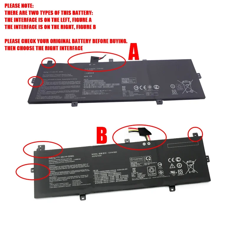 WHOLESALE New C31N1620 Laptop Battery for Asus ZenBook UX430 UX430UQ UX430UQ-GV015T PRO PU404 PU404UF 11.55V 50WH