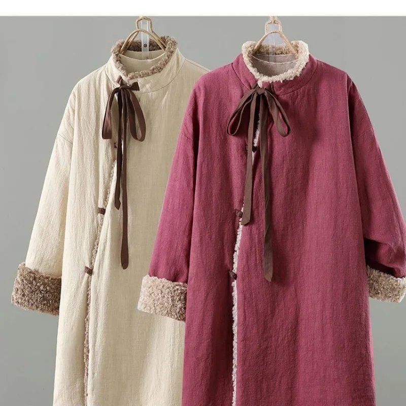 

Теплая зимняя хлопковая одежда: свободная термоодежда для повседневной носки, толстое и стильное пальто средней длины для женщин на весну-зиму (W2115)