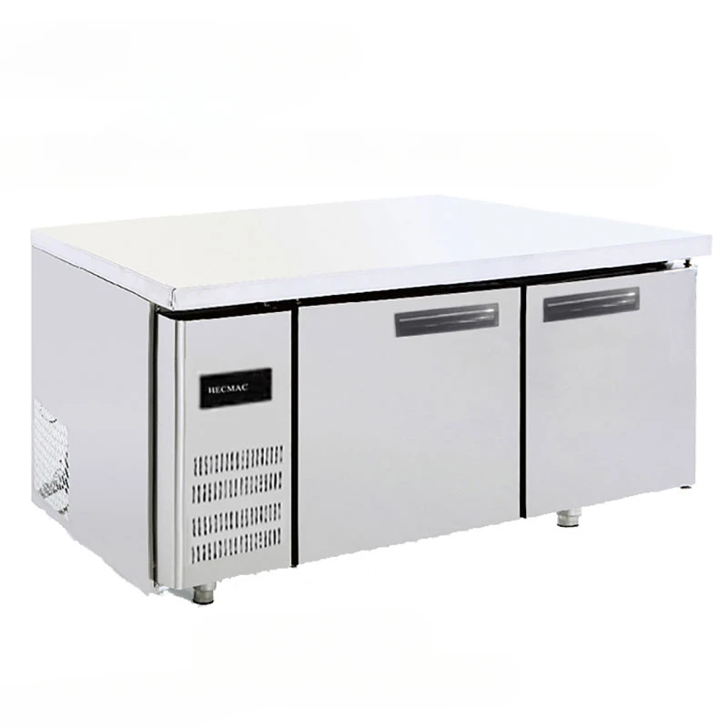 Air Cooled Refrigeration Workbench 342-liter Stainless Steel Double Door Platform Type Refrigerator Horizontal Cabinet