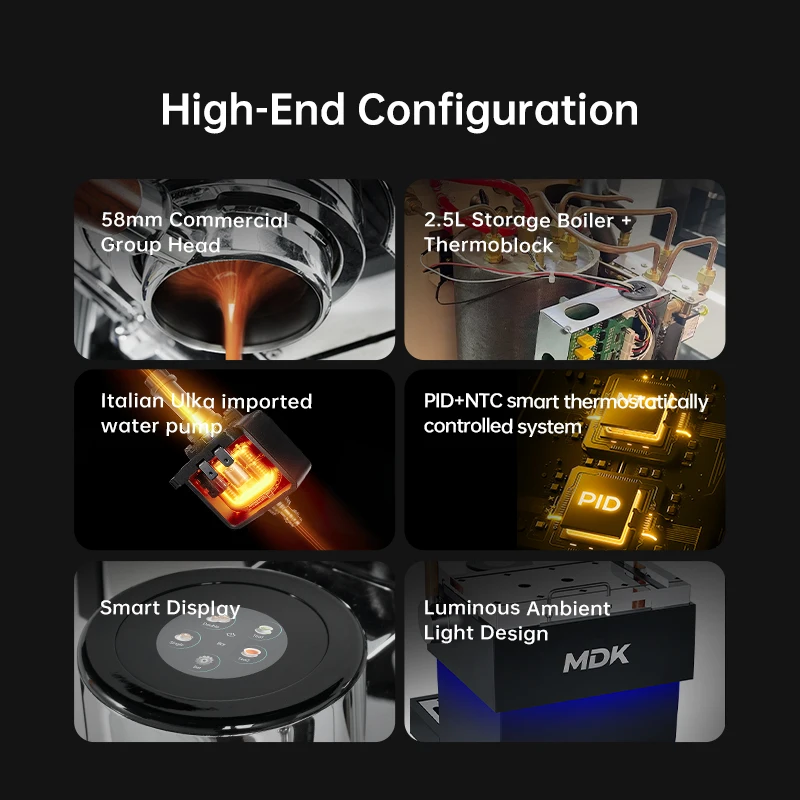 Ekspres do kawy MDK Commercial All-in-One MC-11T z grupą E61 do kawy i herbaty, obudowa ze stali nierdzewnej, do kawiarni i hoteli.