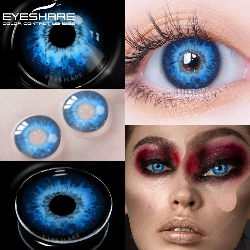 EYESHARE Color Contact Lenses 1Pair Colorful Contact Lenses for Eyes Anime Cosplay Contact Eye Lenses Halloween Color Eye Lenses