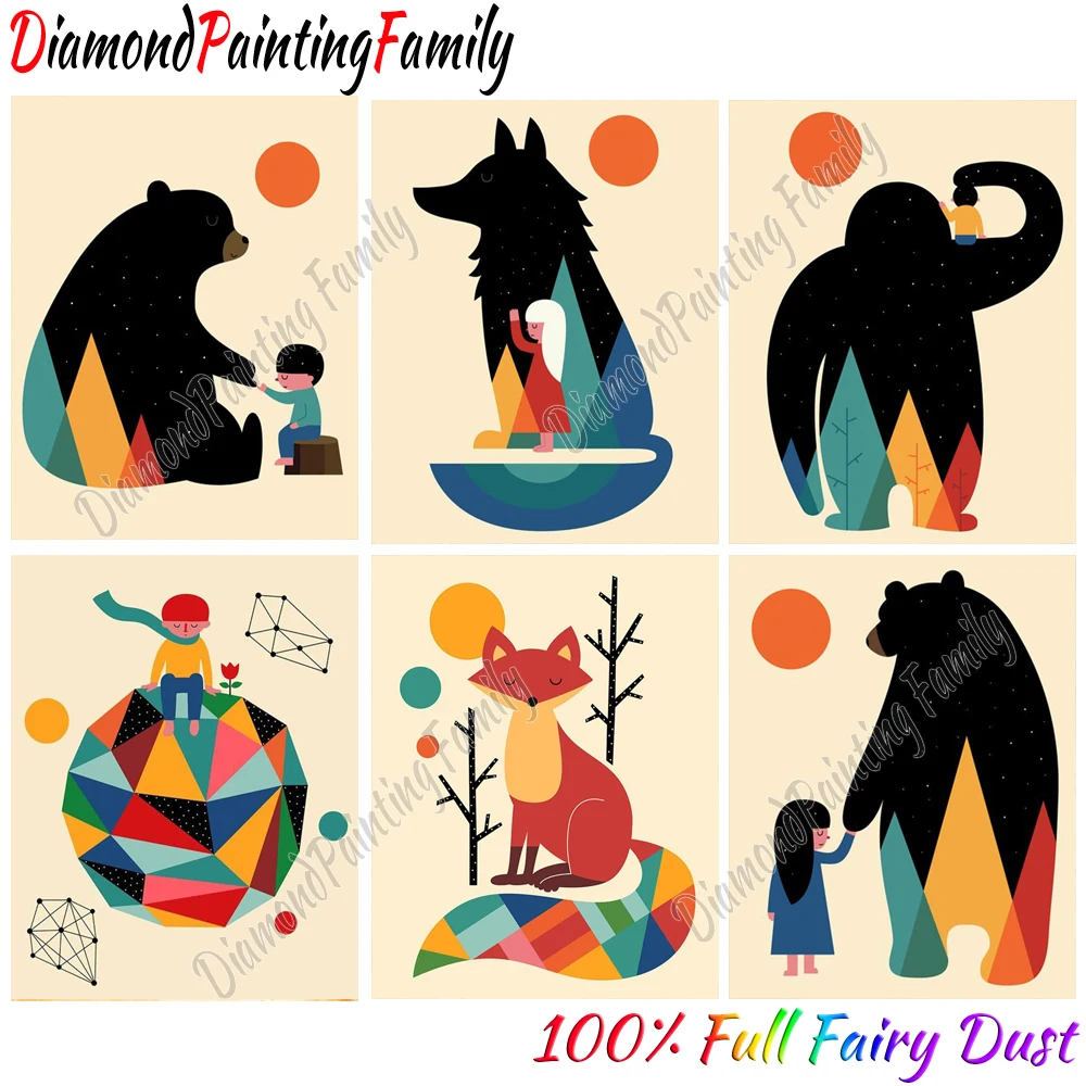 Embroidery Kit Set - Diamond Painting Family Full Fairy Dust