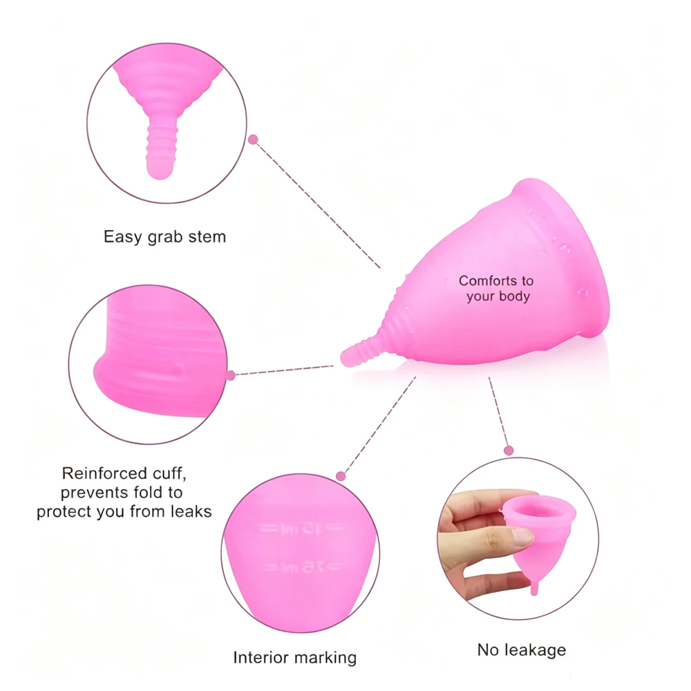 4pcs Menstrual Cup set Reusable Silicone Cup Lady Collector Menstrual For Women Menstrual care Hygiene