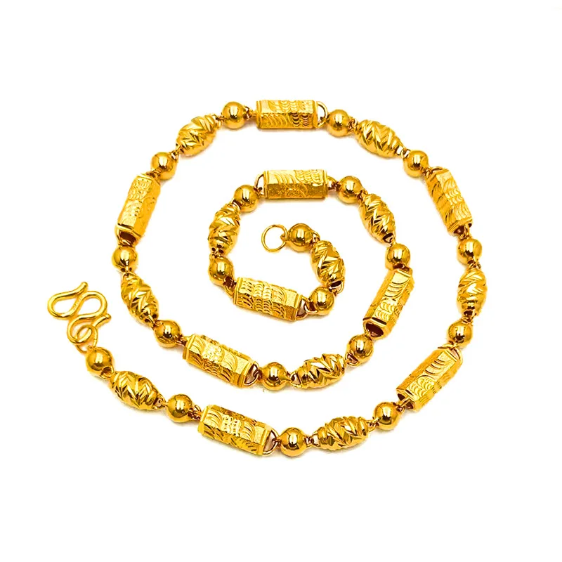 9999 gold hexagonal necklace - powerful color-preserving dragon and phoenix necklace for men