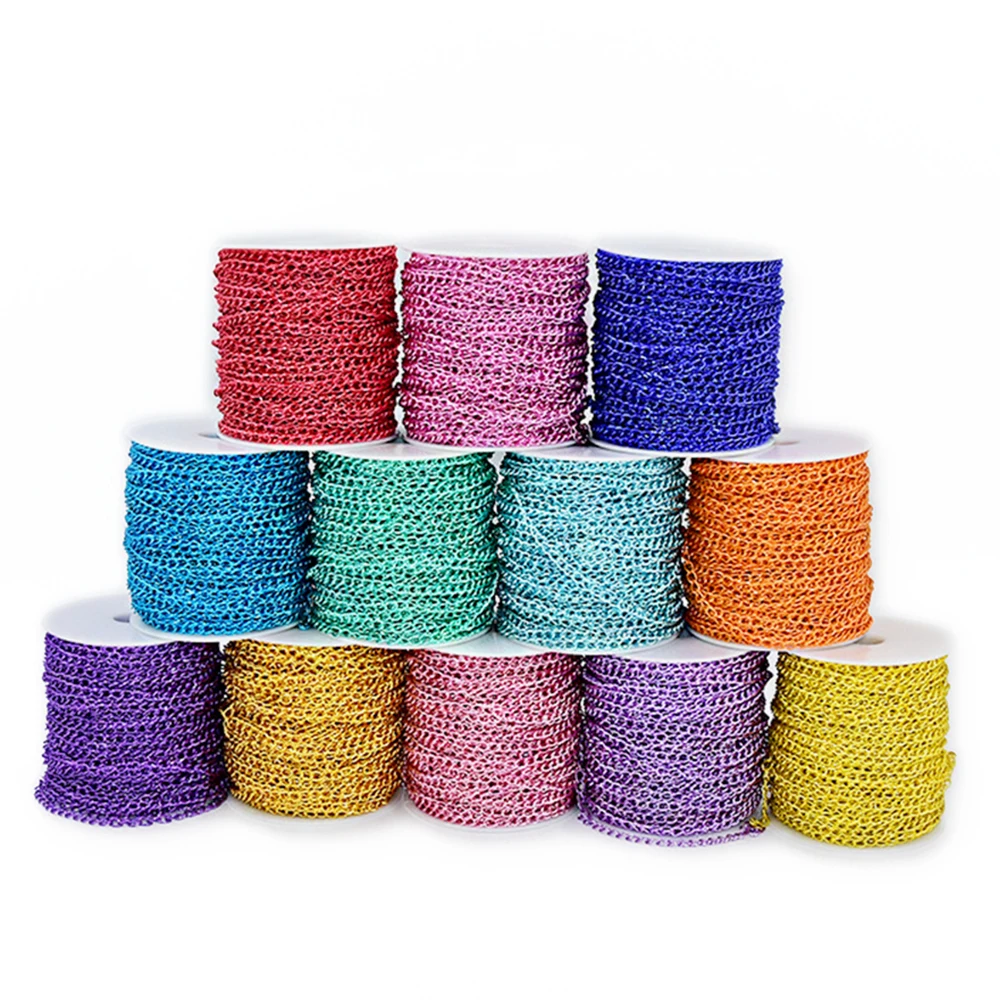 

2Meter Bright Metal Chain Tail Chain Connecting Chain Handmade Material DIY Bracelet Accessories Chain for Jewelry Finding