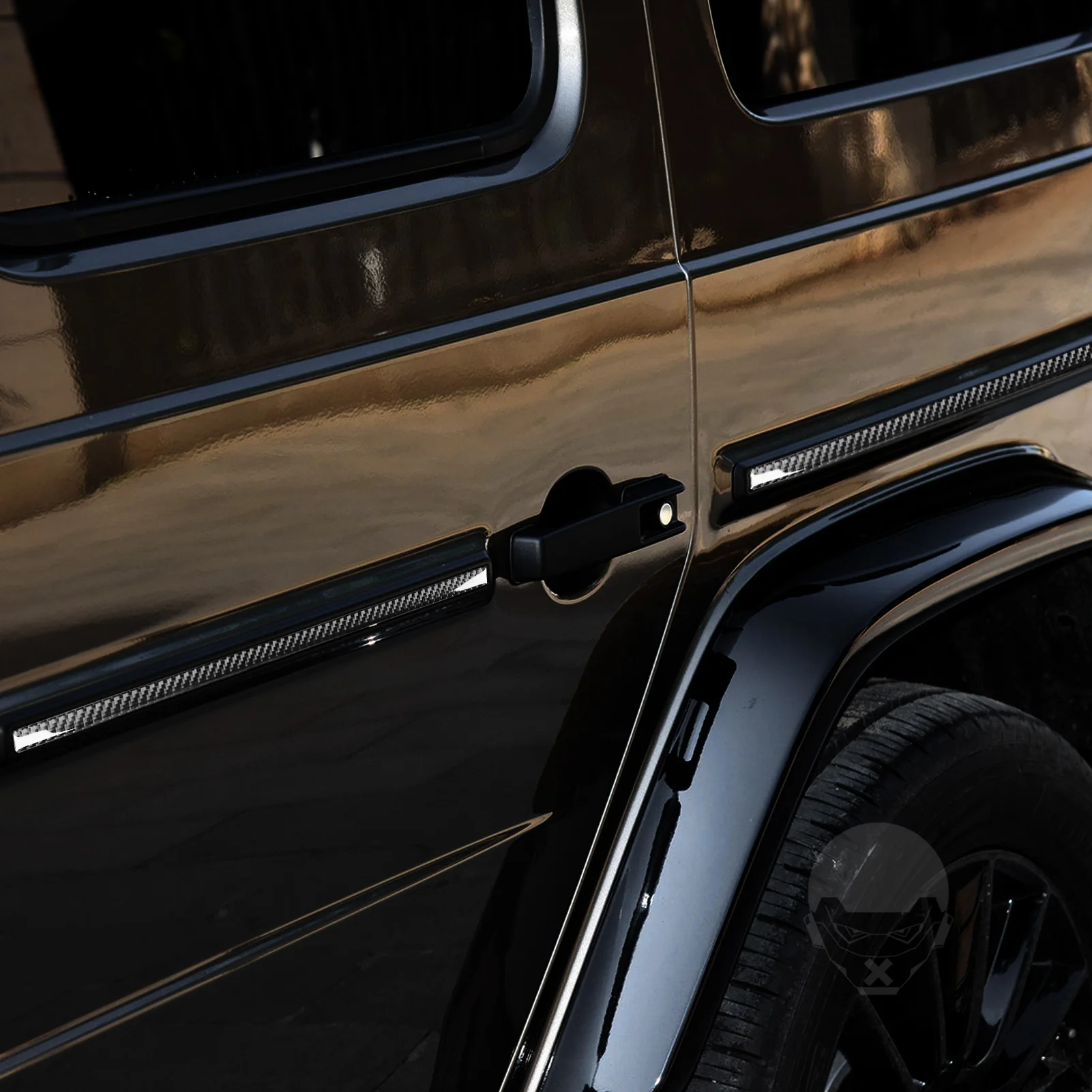 For Mercedes Benz G63 G500 W464 2019-2021 Carbon Fiber Body Waistline trips Panel Car inside Accessories decorative Sticker