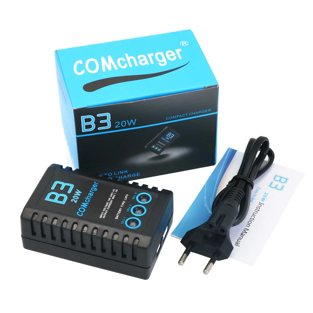 

ComCharger Imax B3 20W 1.6A Compact Portable Battery Balance Charger For 7.4V 11.1V RC LiPo Battery EU US
