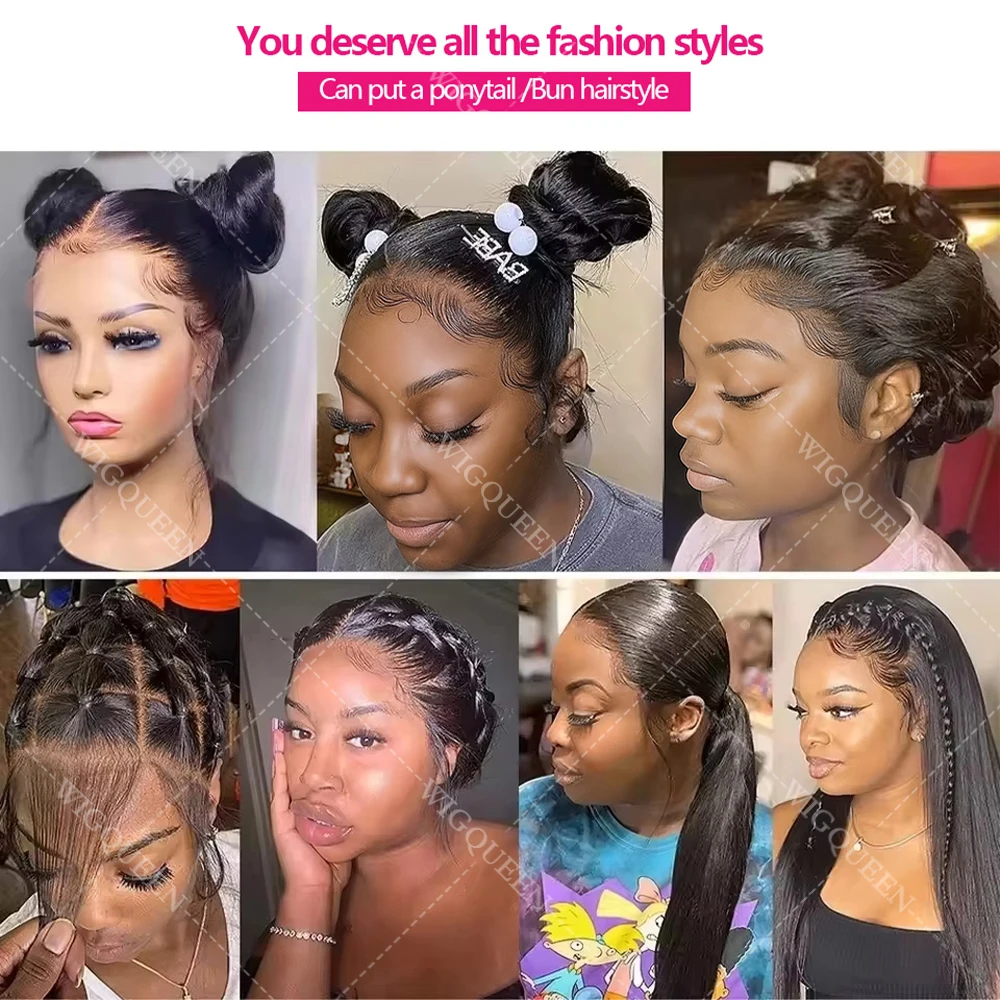 طويل الحرير مستقيم اليدوية غير مرئية كاملة 360 ريال HD شعر مستعار دانتيل كامل مع الرباط رقيقة جدا 13x4 الدانتيل الباروكات صالح لجميع الرأس