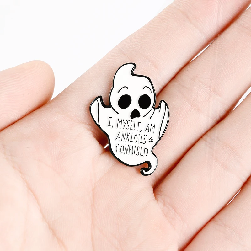 Overthink Pines Lapel Pins Jeans shirt Bag Dark Halloween Jewelry Gift Ghost Escape Enamel  Pins Badge Custom Coffee Umbrella