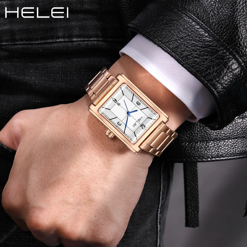 HELEI 다기능 쿼츠 무브먼트 2024 남성용 방수 시계, 스포츠 스타일, 재즈 시리즈, 신제품